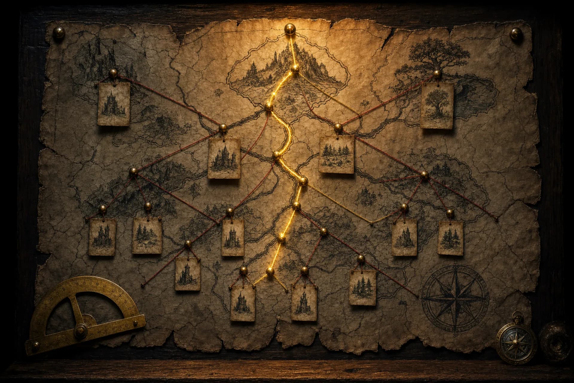 Scene tree showing arcs and locations nested with child beats and drag handles